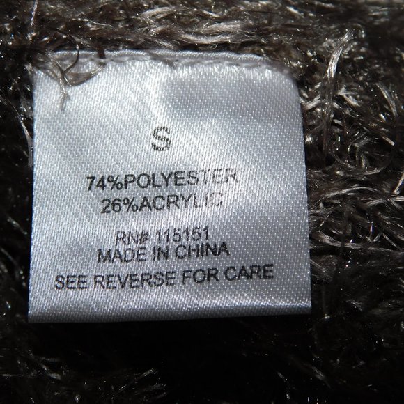 Romeo & Juliet Couture Womens S Fuzzy Eyelash Sweater Black Bronze NEW w Tag - Picture 4 of 11